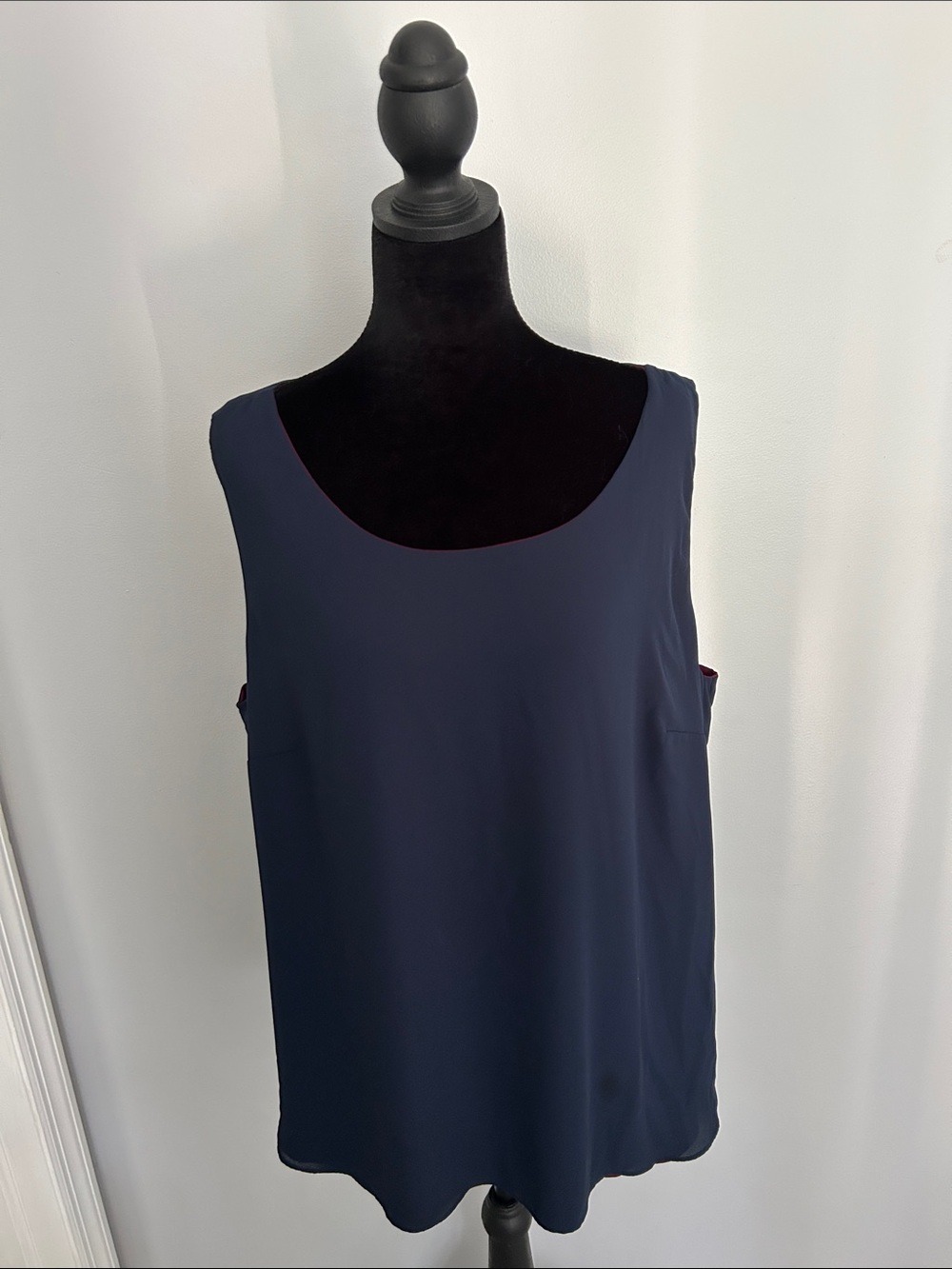 Sleeveless Navy and Maroon reversible Scoop Neck Women’s Tank Top
